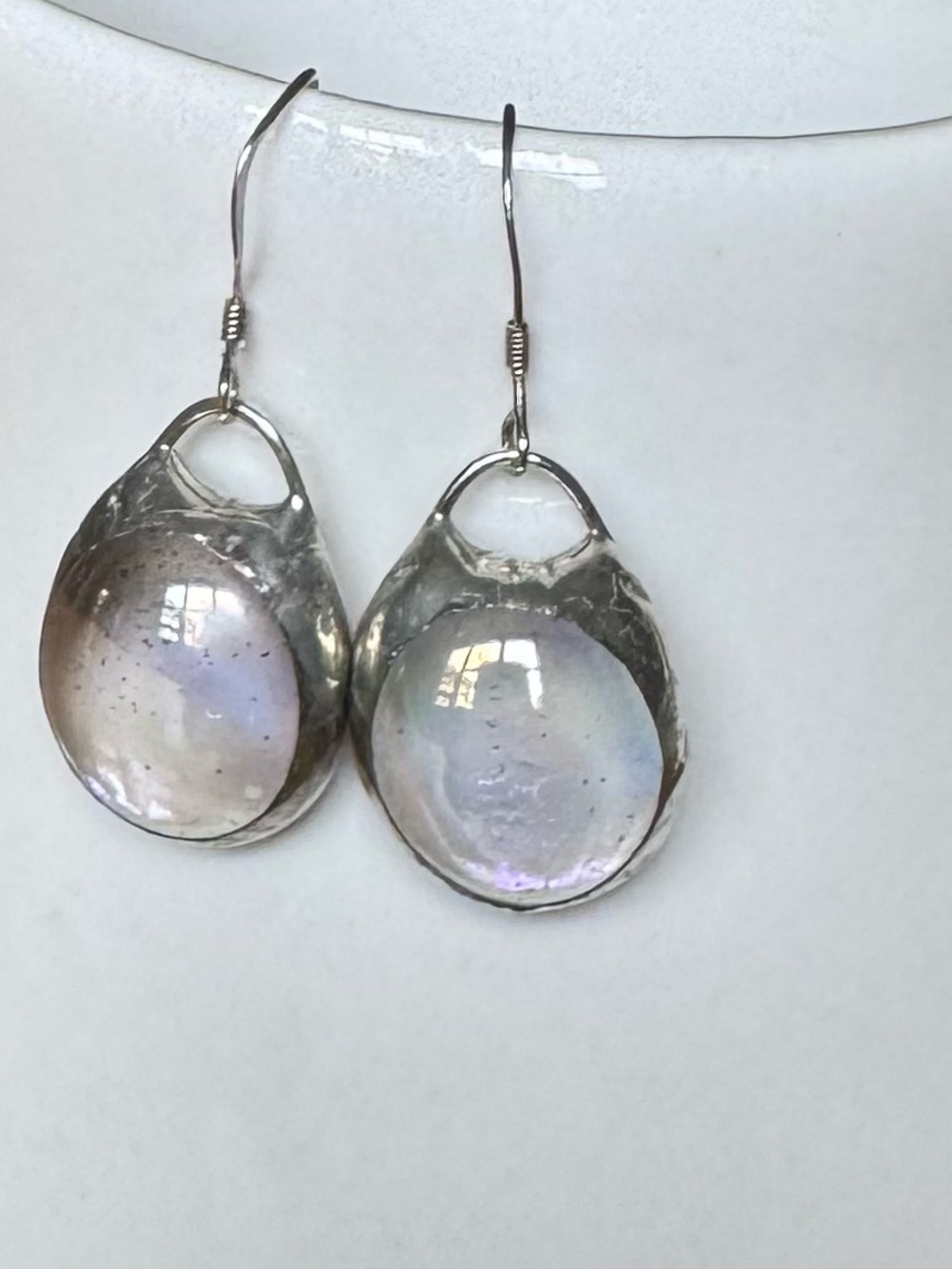 Glass and Silver Earrings